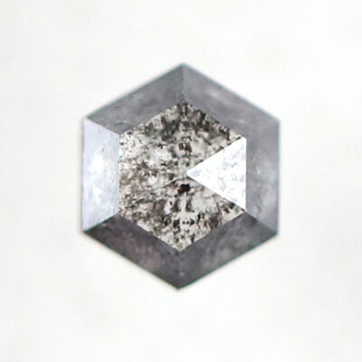 Hexagon Cut 0.48 Ct Salt and Pepper Diamond, Natural Gray Black Earth Mined Diamond, Loose Stone for Pendant Making