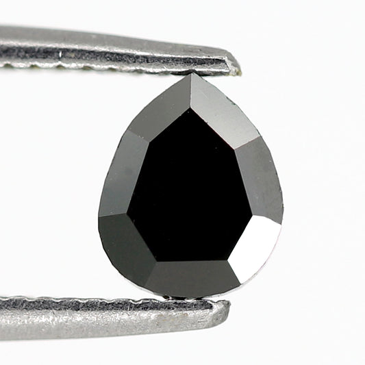 Natural Treated Pear Shape Diamond 0.49 CT Heated Black Loose Diamond For Pear Diamond Ring