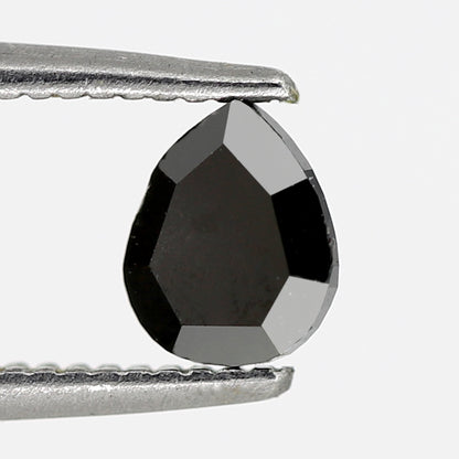 Natural Treated Pear Shape Diamond 0.49 CT Heated Black Loose Diamond For Pear Diamond Ring