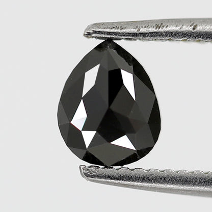 Natural Treated Pear Shape Diamond 0.49 CT Heated Black Loose Diamond For Pear Diamond Ring