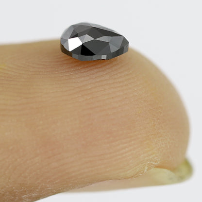 Natural Treated Pear Shape Diamond 0.49 CT Heated Black Loose Diamond For Pear Diamond Ring