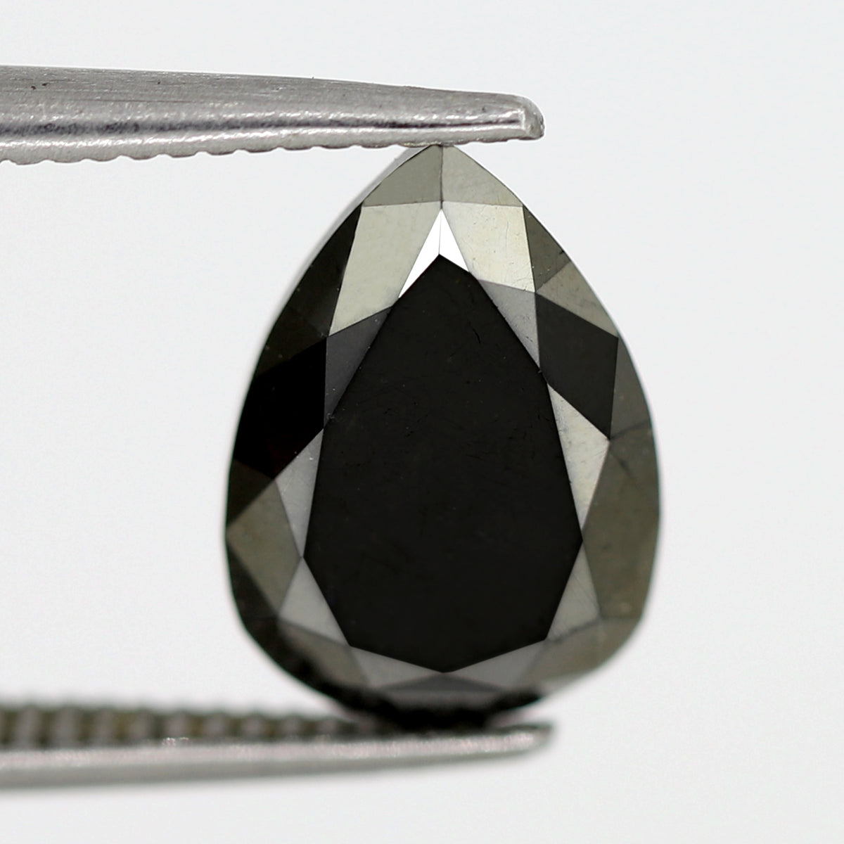 2.66 Ct Pear Shape Black Diamond | 10.5 mm Natural Treated Loose Diamond for Engagement Ring