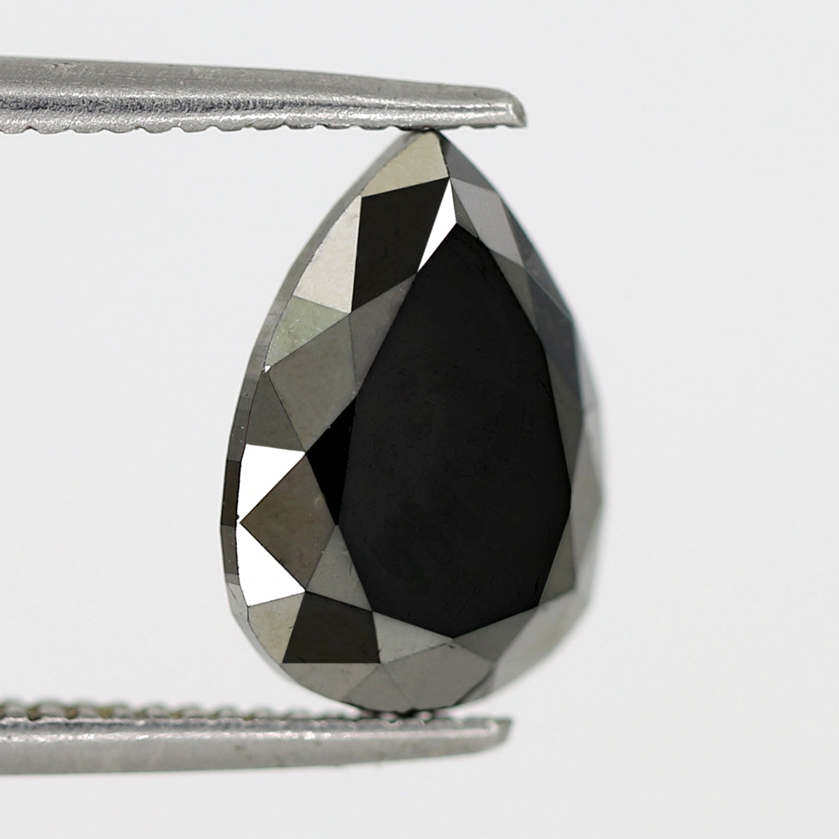 2.66 Ct Pear Shape Black Diamond | 10.5 mm Natural Treated Loose Diamond for Engagement Ring