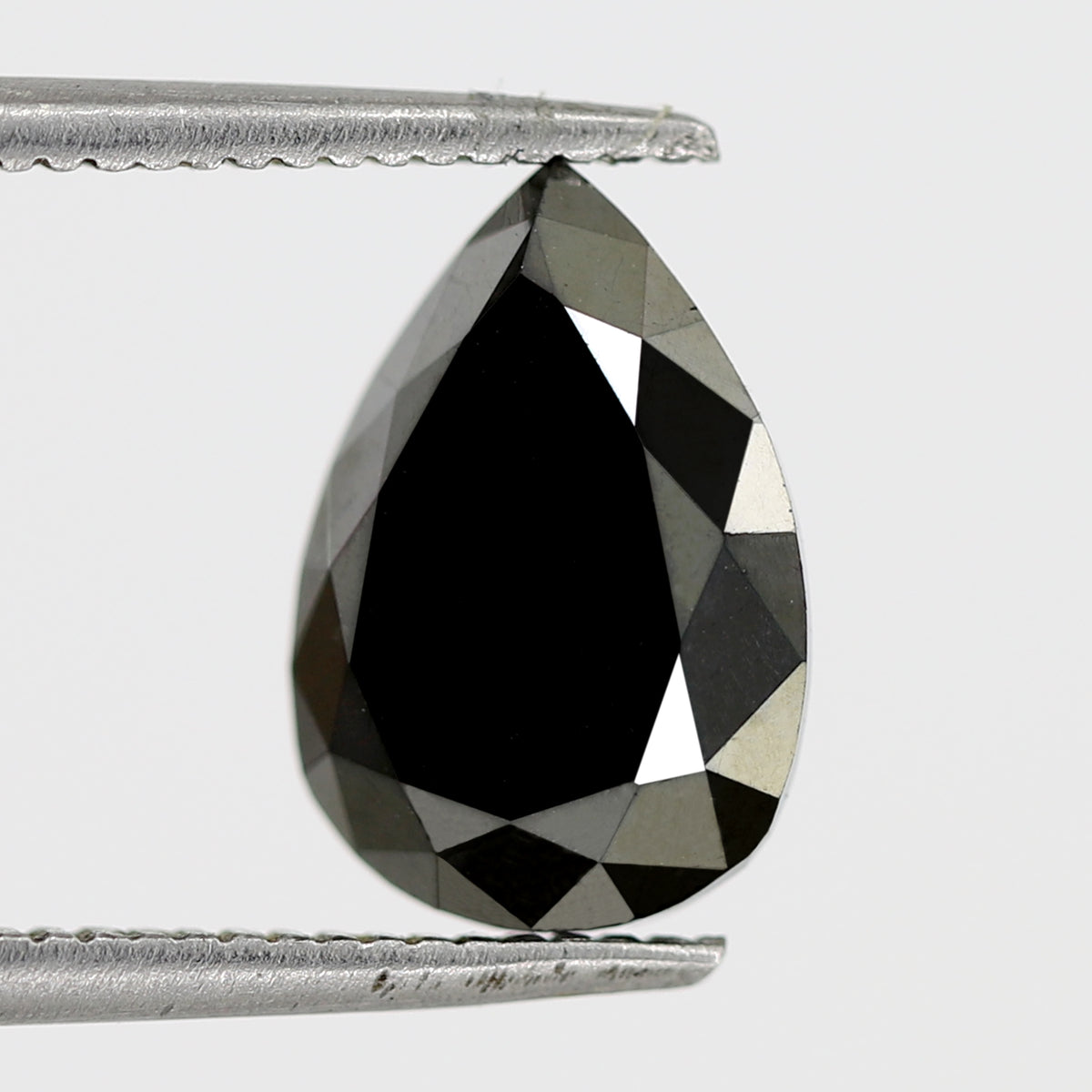 2.66 Ct Pear Shape Black Diamond | 10.5 mm Natural Treated Loose Diamond for Engagement Ring