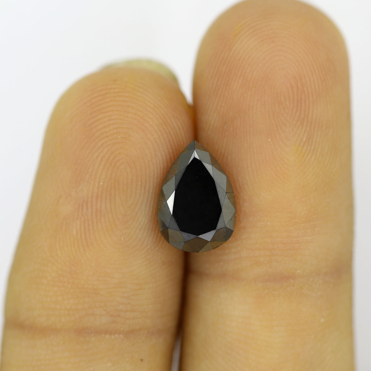 2.66 Ct Pear Shape Black Diamond | 10.5 mm Natural Treated Loose Diamond for Engagement Ring