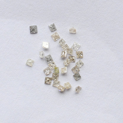 0.95 CT Brownish Gray Princess Cut Diamond Lot, Natural Conflict Free Loose Diamonds 1.7–2 mm for Wedding Jewelry Making