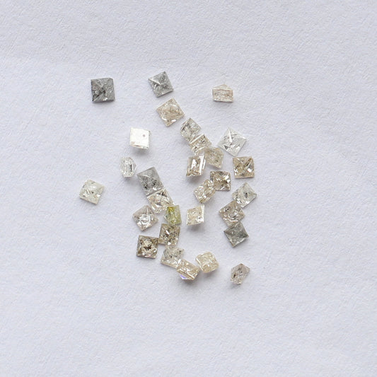 0.95 CT Brownish Gray Princess Cut Diamond Lot, Natural Conflict Free Loose Diamonds 1.7–2 mm for Wedding Jewelry Making