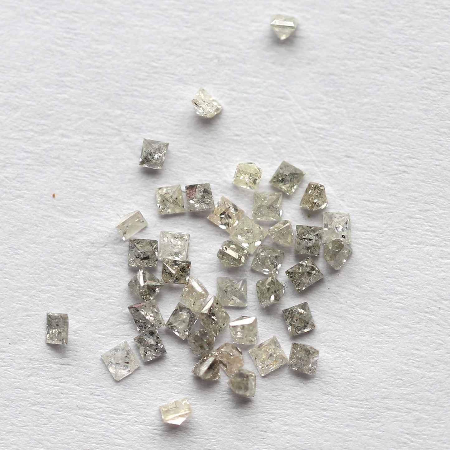 Brownish Gray Princess Cut Diamond Lot 0.86 CT, Natural Conflict Free 41 Pcs Loose Diamonds for Engagement Jewelry Design