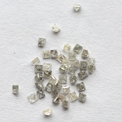 Brownish Gray Princess Cut Diamond Lot 0.86 CT, Natural Conflict Free 41 Pcs Loose Diamonds for Engagement Jewelry Design