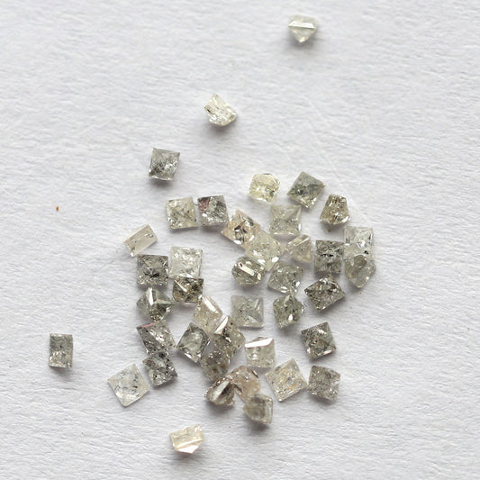 Brownish Gray Princess Cut Diamond Lot 0.86 CT, Natural Conflict Free 41 Pcs Loose Diamonds for Engagement Jewelry Design