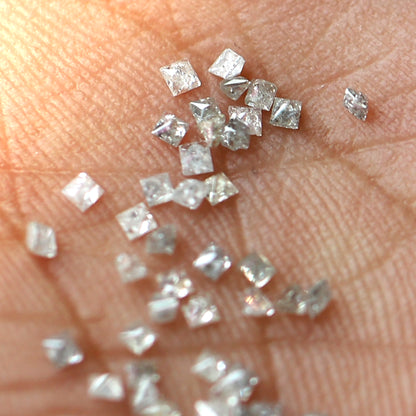 Brownish Gray Princess Cut Diamond Lot 0.86 CT, Natural Conflict Free 41 Pcs Loose Diamonds for Engagement Jewelry Design