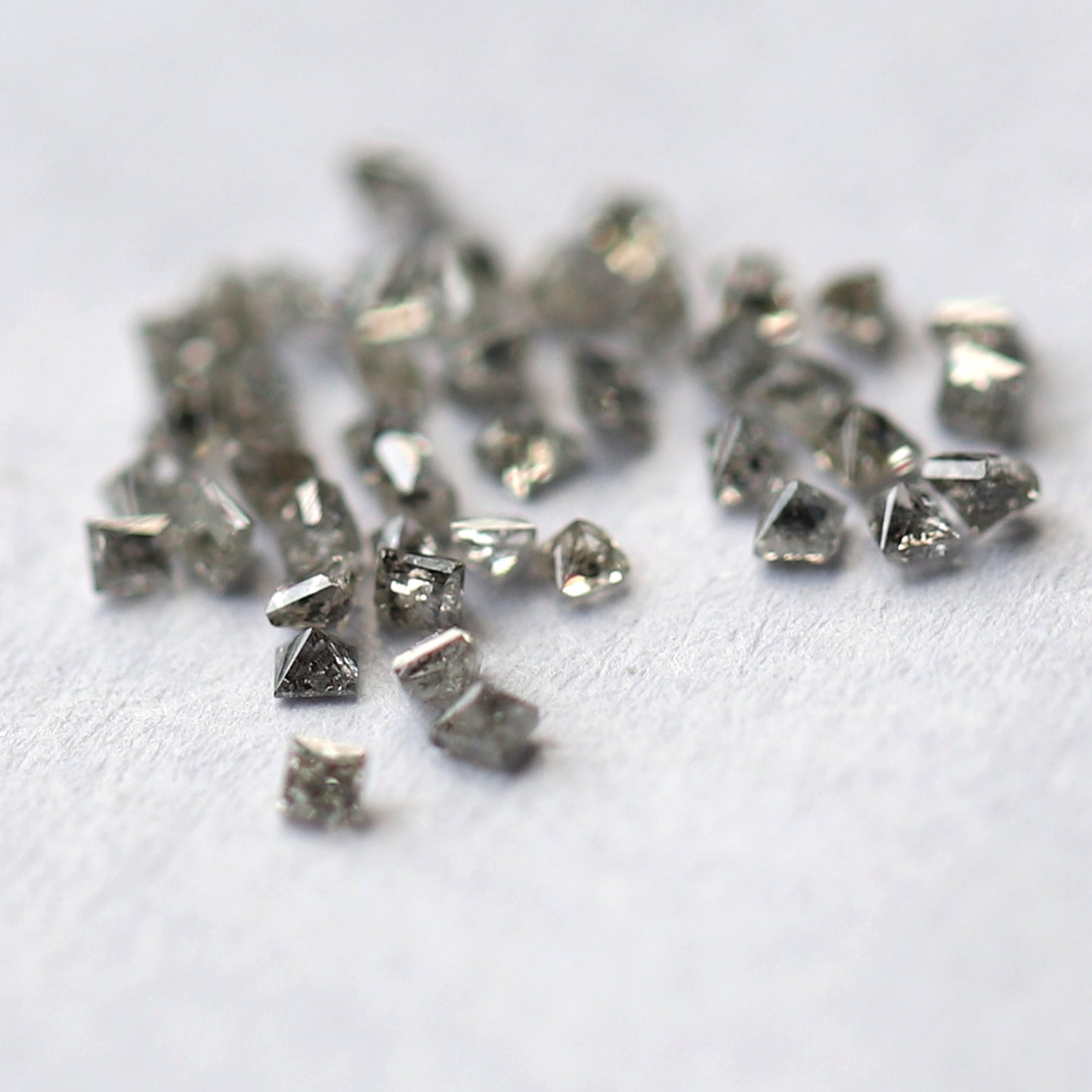 Princess Cut Salt and Pepper Diamond Lot 0.88 CT, Natural Gray Black 1.3–1.5 mm Ethical Loose Diamonds for Engagement Jewelry