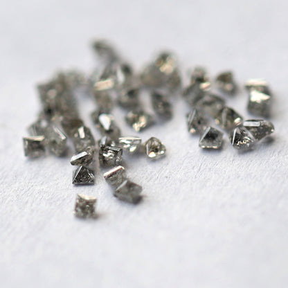 Princess Cut Salt and Pepper Diamond Lot 0.88 CT, Natural Gray Black 1.3–1.5 mm Ethical Loose Diamonds for Engagement Jewelry