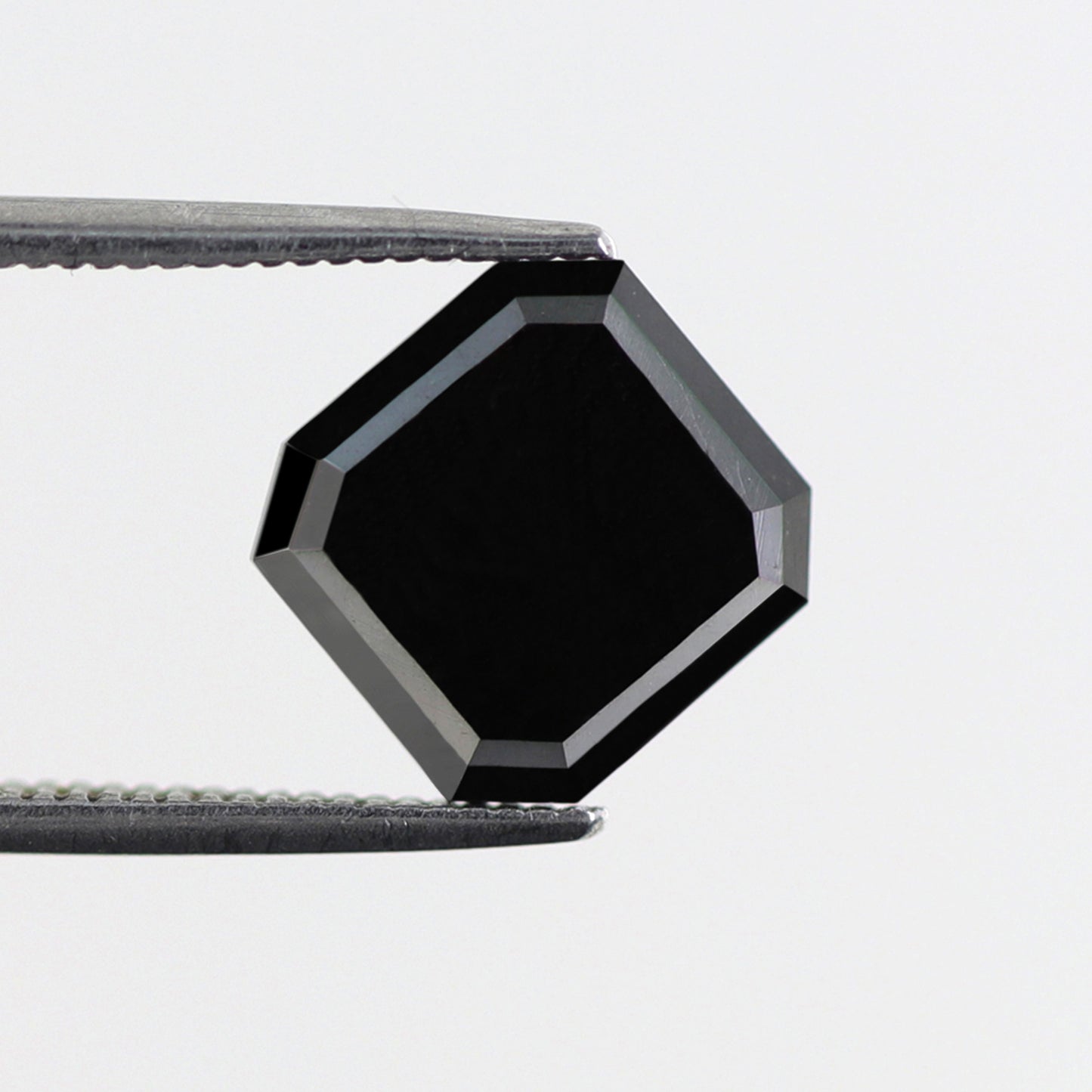 Asscher Cut 3.12 CT Black Diamond, Natural Treated 9.20 mm Loose Diamond for Wedding Ring, Unique Bold Engagement Stone