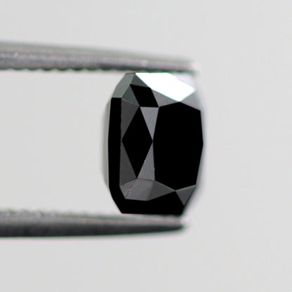Asscher Cut 1.21 CT Black Diamond, Natural Treated 6.00 x 5.50 mm Loose Diamond for Wedding and Engagement Ring