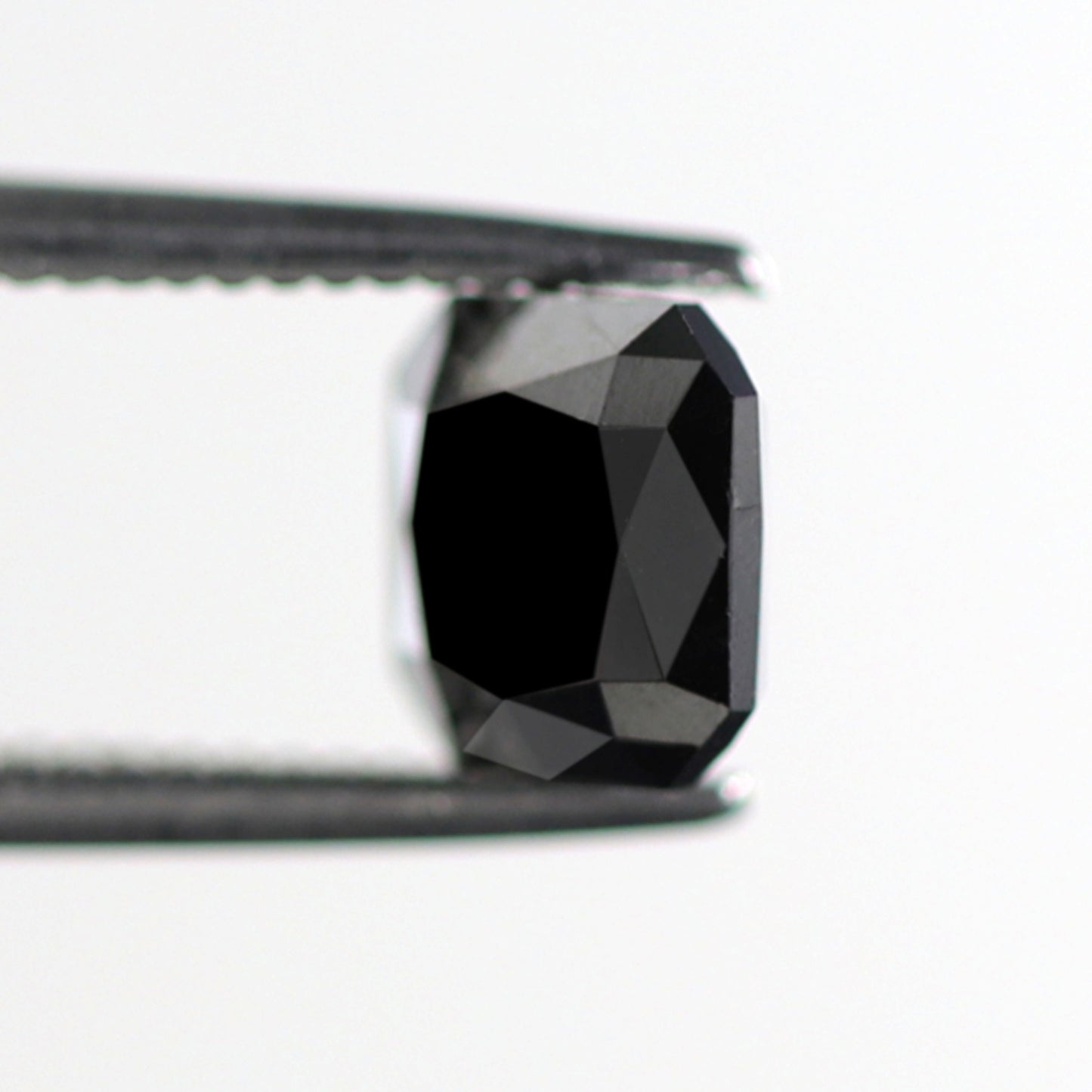 Asscher Cut 1.21 CT Black Diamond, Natural Treated 6.00 x 5.50 mm Loose Diamond for Wedding and Engagement Ring