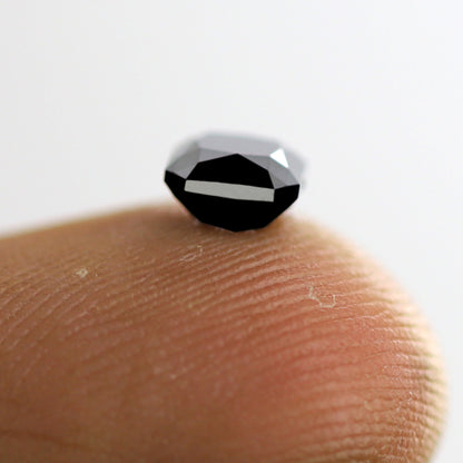 Asscher Cut 1.21 CT Black Diamond, Natural Treated 6.00 x 5.50 mm Loose Diamond for Wedding and Engagement Ring