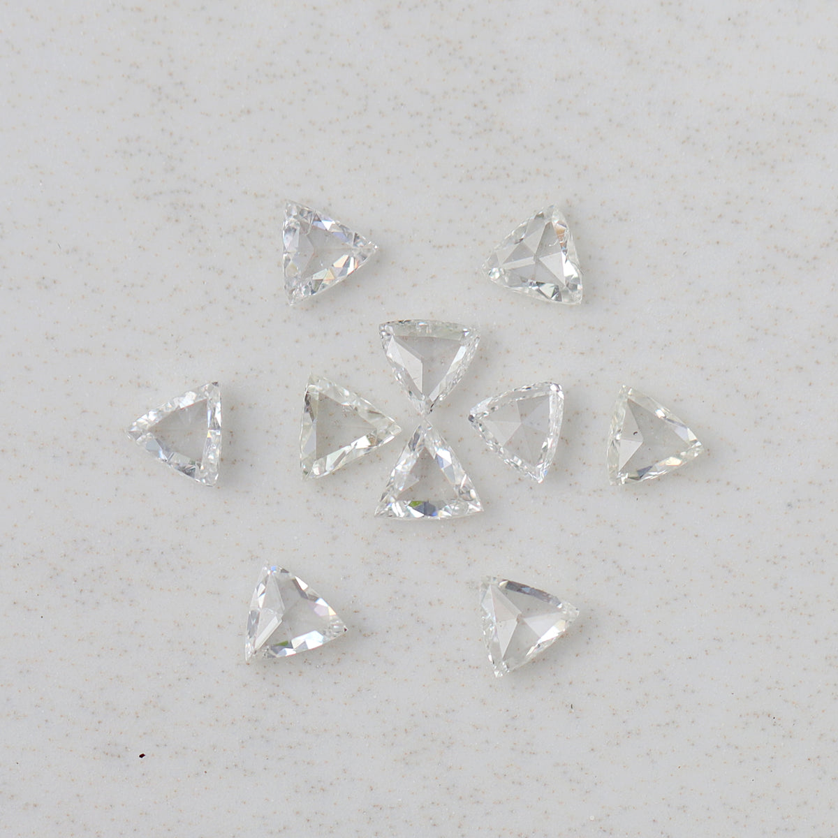 1.00 CT GH color Eye Clean Vs/SI Clarity Loose Natural Diamond 3 MM Triangle Shape Clear Rose Cut Diamond Wedding Ring