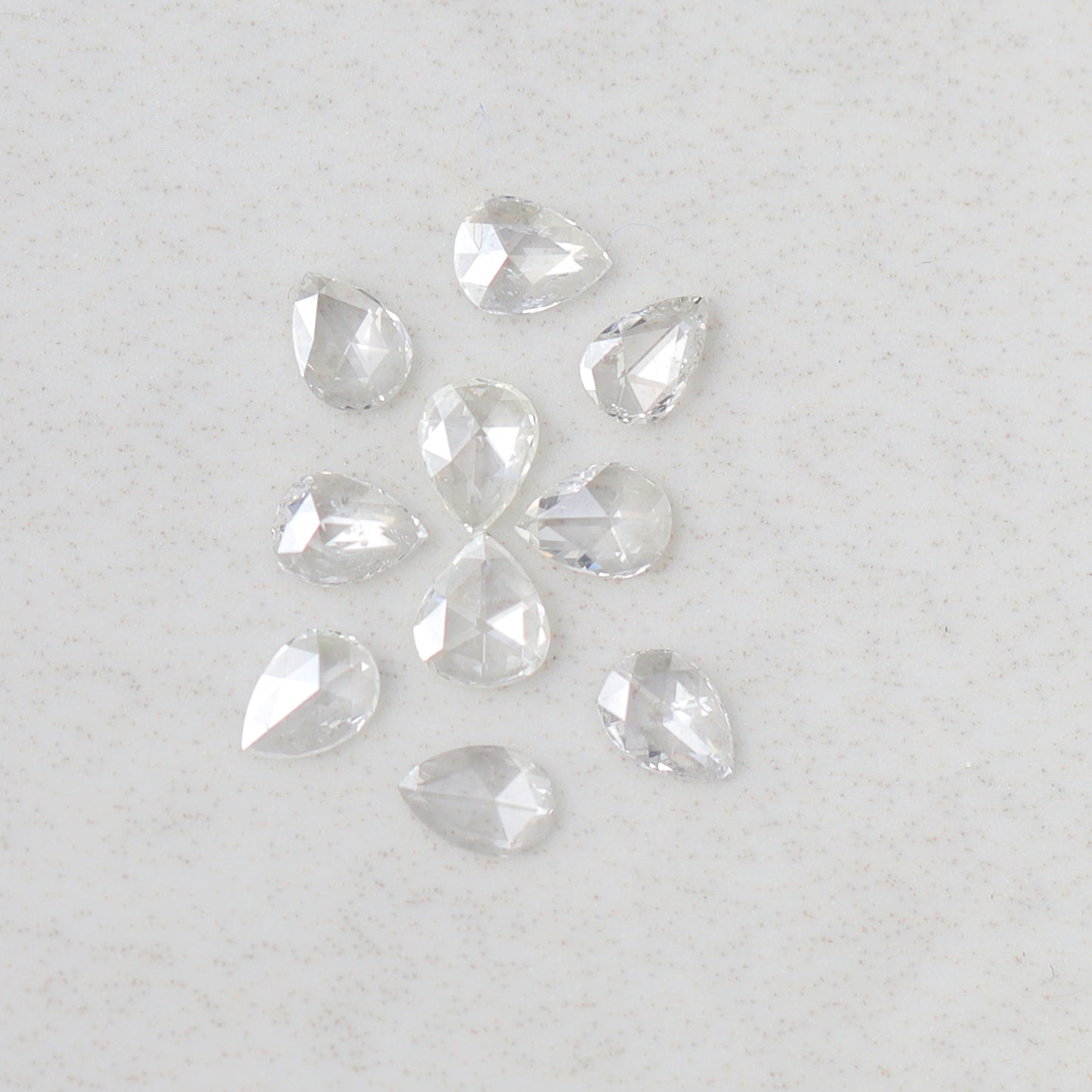 1 CT Pear Shape Rose cut Diamonds, GH color VS/Si Clarity Loose Diamonds