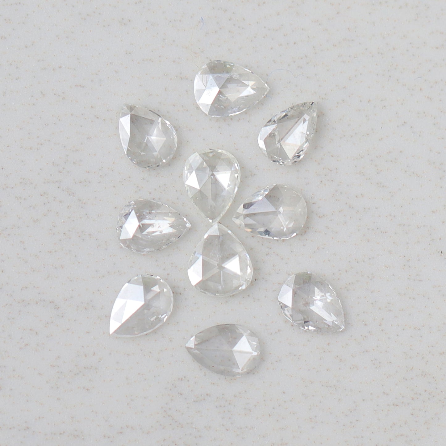 1 CT Pear Shape Rose cut Diamonds, GH color VS/Si Clarity Loose Diamonds