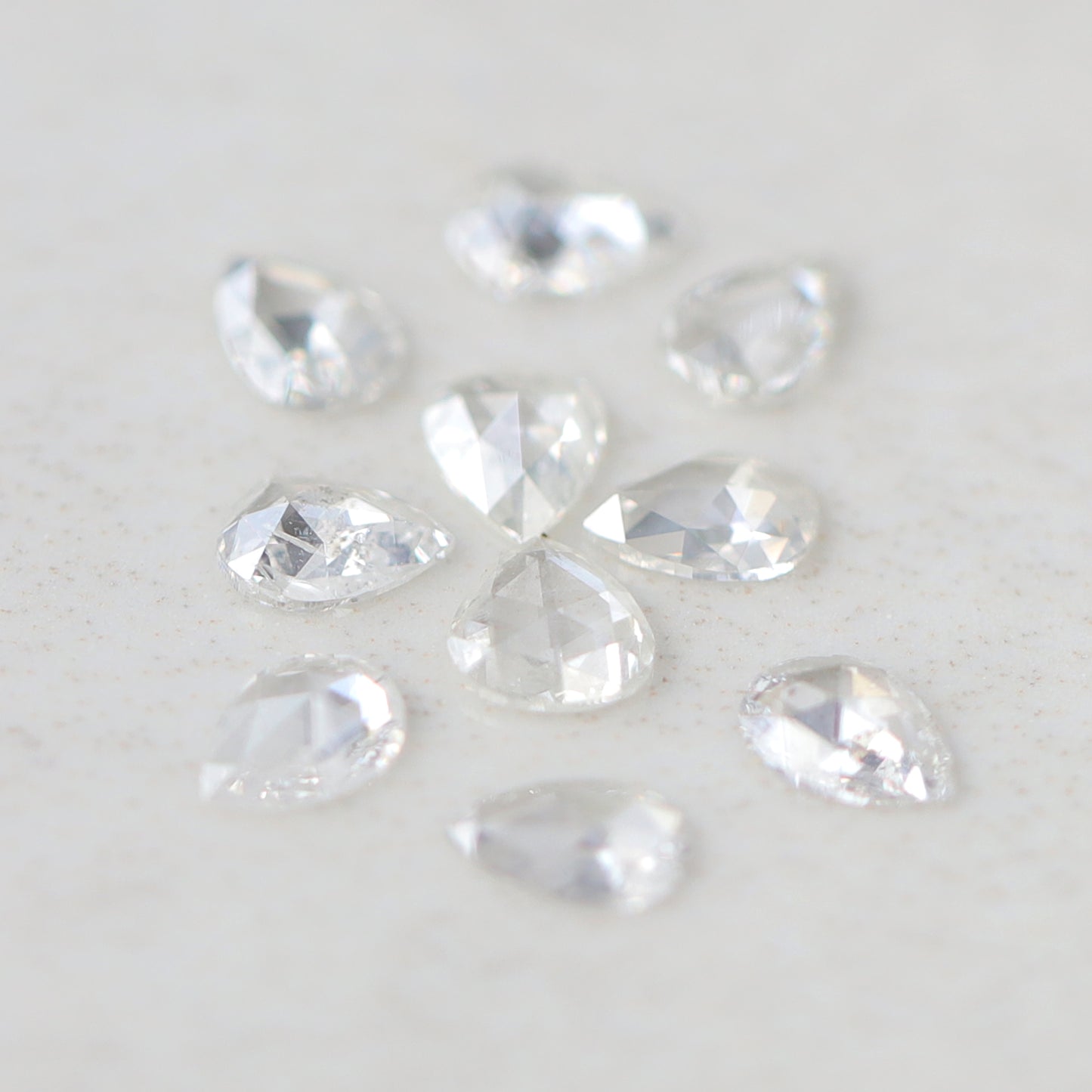 1 CT Pear Shape Rose cut Diamonds, GH color VS/Si Clarity Loose Diamonds