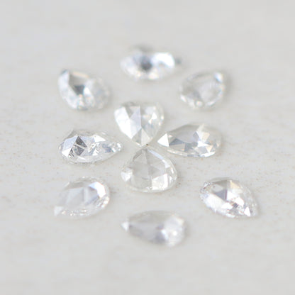 1 CT Pear Shape Rose cut Diamonds, GH color VS/Si Clarity Loose Diamonds