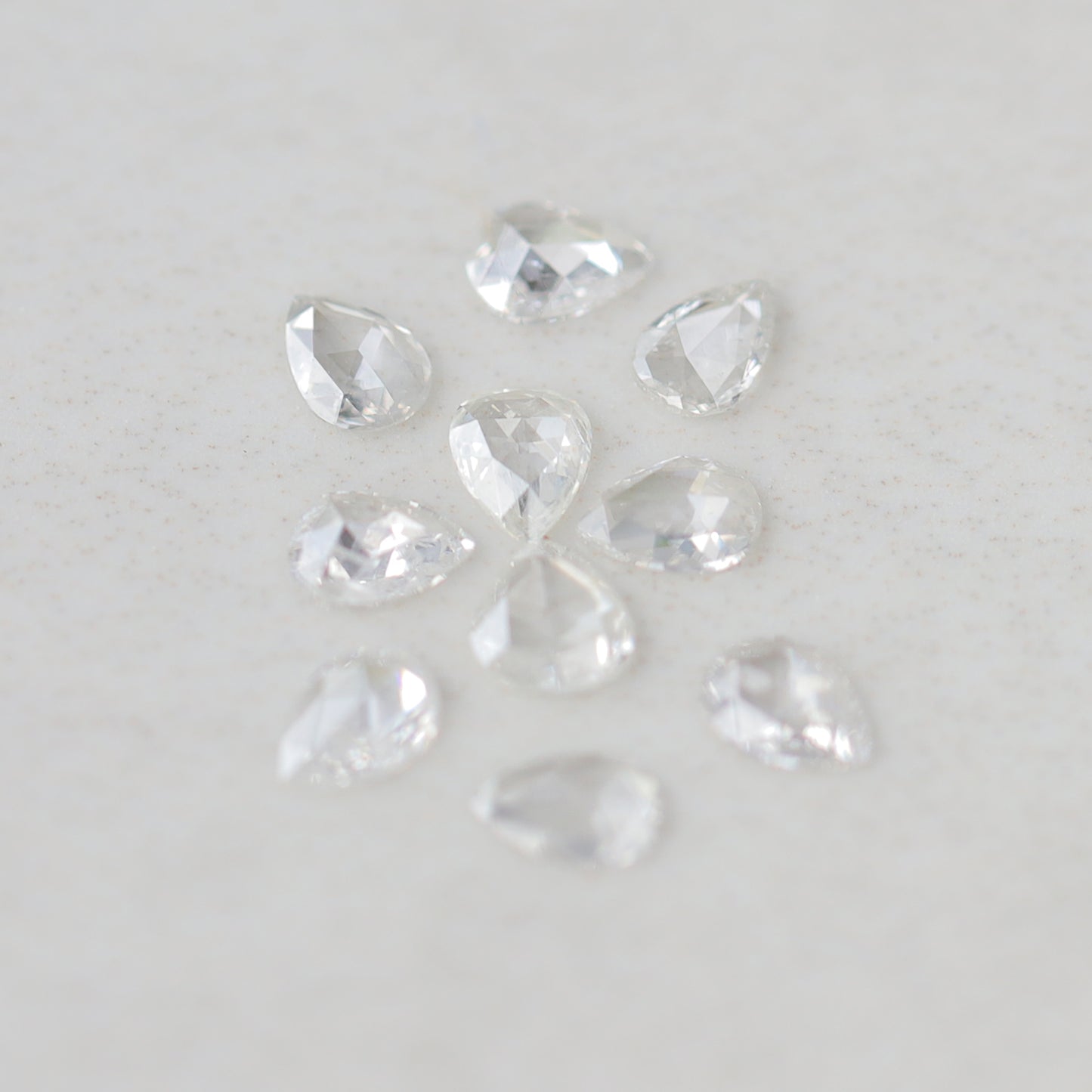 1 CT Pear Shape Rose cut Diamonds, GH color VS/Si Clarity Loose Diamonds