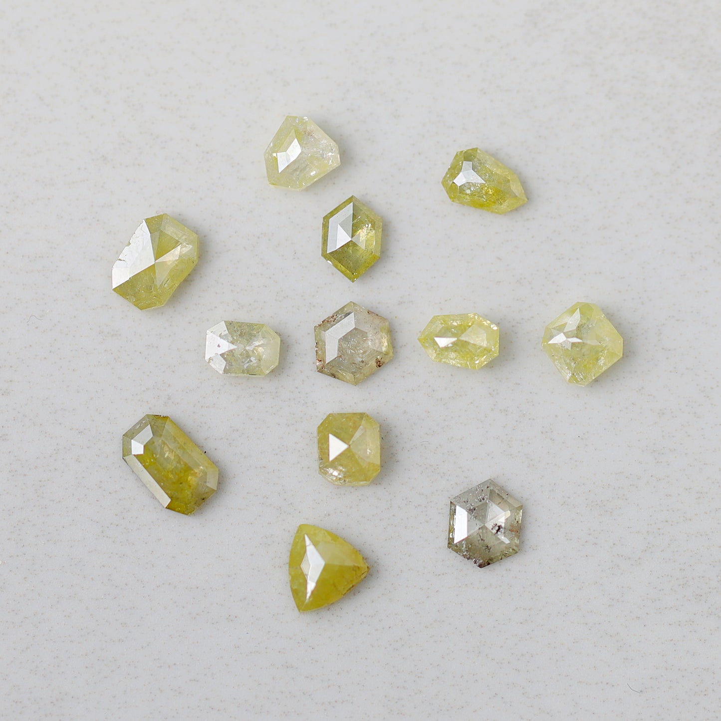 Natural 4.59 Ct Yellow Color Diamonds | 12 Pcs Mixed Shape 4.5–6.5 mm Rustic Loose Diamond Lot For Jewelry