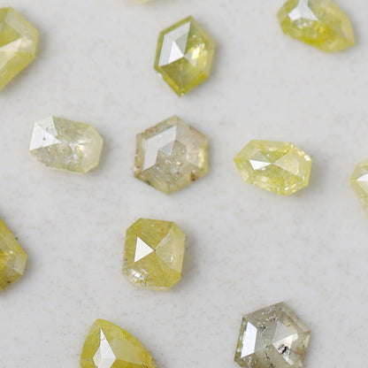 Natural 4.59 Ct Yellow Color Diamonds | 12 Pcs Mixed Shape 4.5–6.5 mm Rustic Loose Diamond Lot For Jewelry