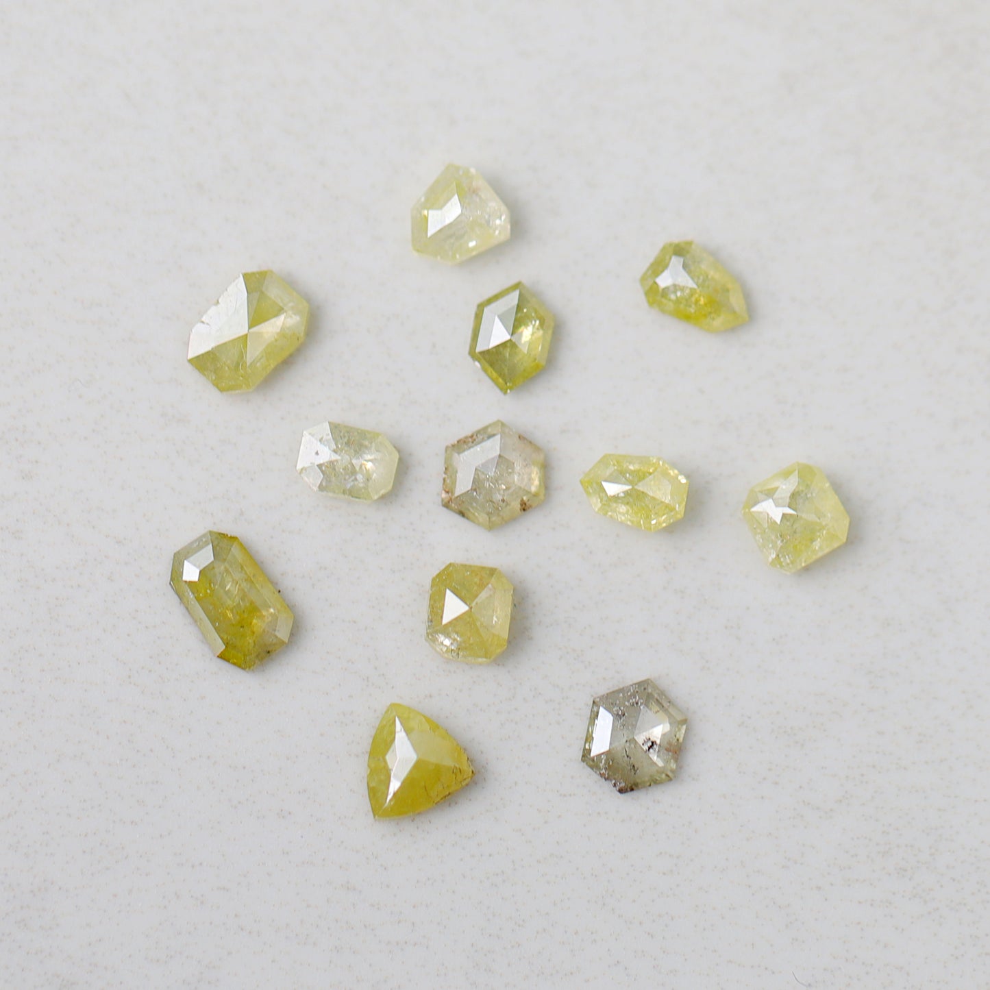 Natural 4.59 Ct Yellow Color Diamonds | 12 Pcs Mixed Shape 4.5–6.5 mm Rustic Loose Diamond Lot For Jewelry