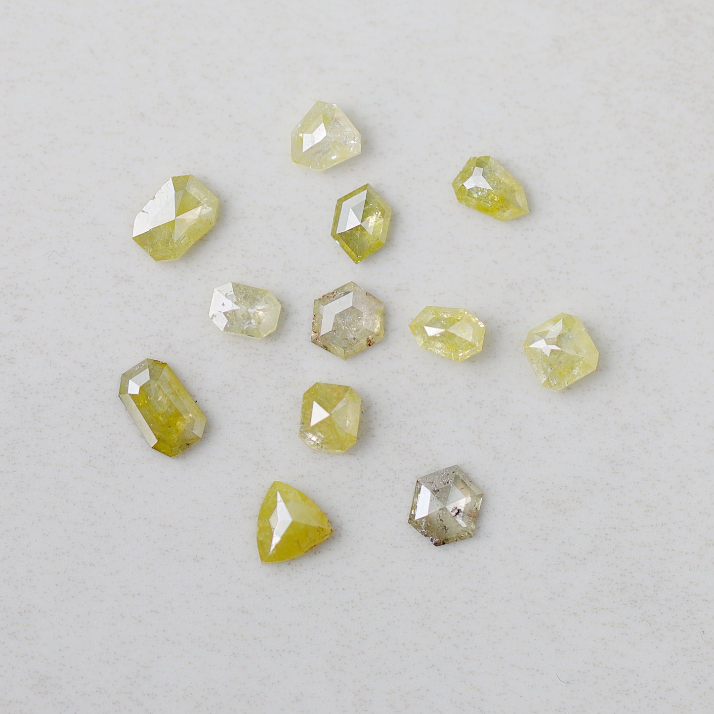Natural 4.59 Ct Yellow Color Diamonds | 12 Pcs Mixed Shape 4.5–6.5 mm Rustic Loose Diamond Lot For Jewelry