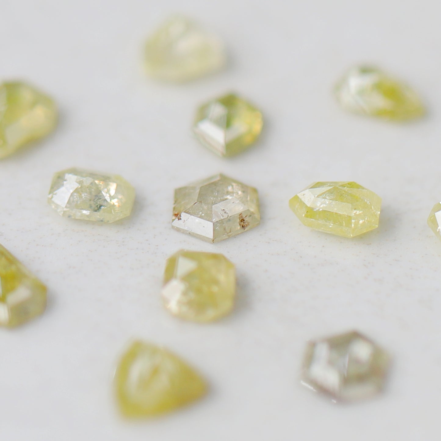 Natural 4.59 Ct Yellow Color Diamonds | 12 Pcs Mixed Shape 4.5–6.5 mm Rustic Loose Diamond Lot For Jewelry