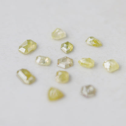 Natural 4.59 Ct Yellow Color Diamonds | 12 Pcs Mixed Shape 4.5–6.5 mm Rustic Loose Diamond Lot For Jewelry