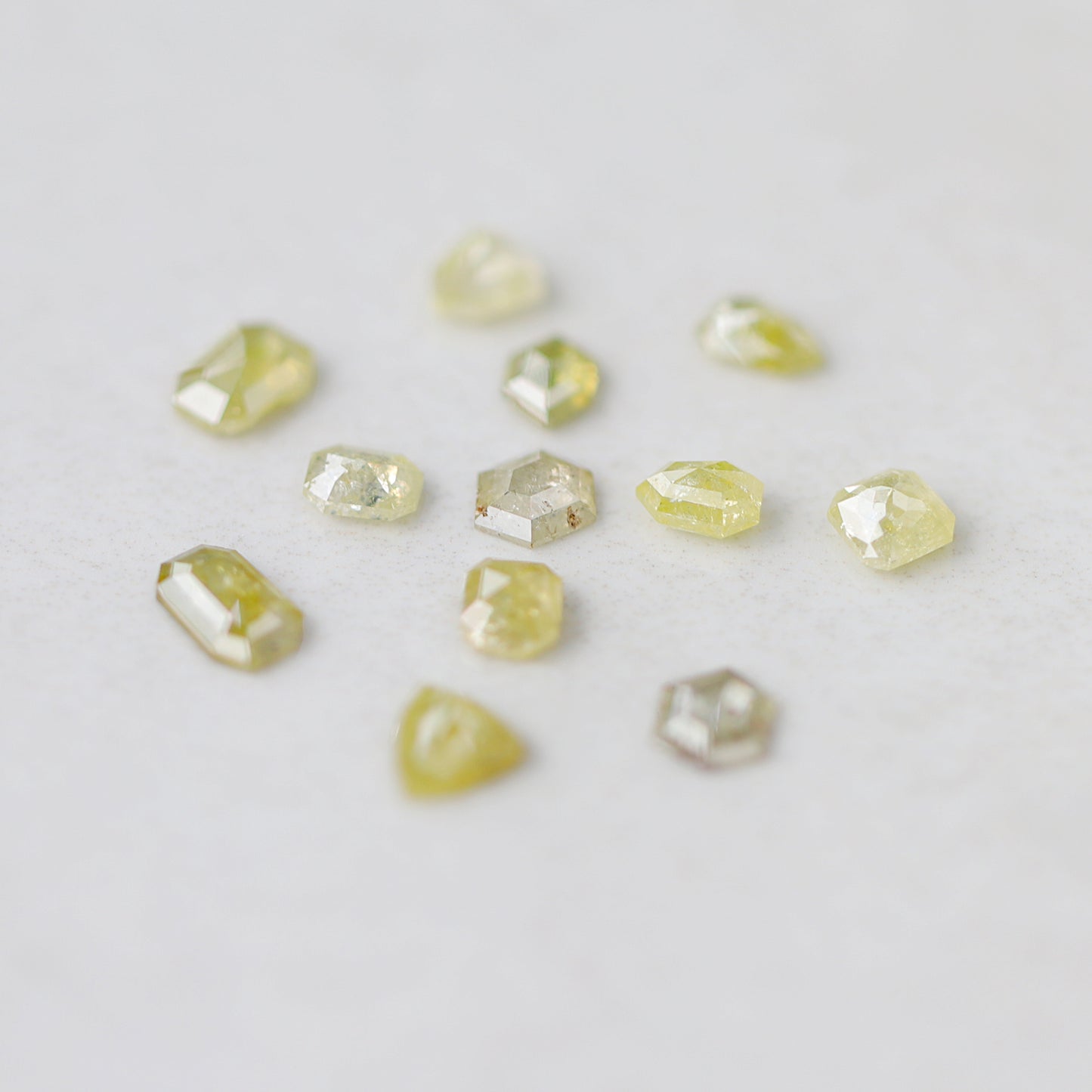 Natural 4.59 Ct Yellow Color Diamonds | 12 Pcs Mixed Shape 4.5–6.5 mm Rustic Loose Diamond Lot For Jewelry