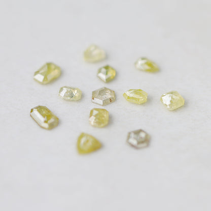 Natural 4.59 Ct Yellow Color Diamonds | 12 Pcs Mixed Shape 4.5–6.5 mm Rustic Loose Diamond Lot For Jewelry