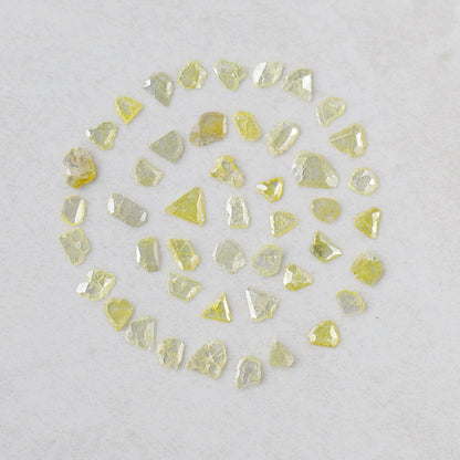 47 Pcs Natural Yellow Slice Diamonds | 5.01 Ct 4–7 mm Conflict Free Diamond Lot