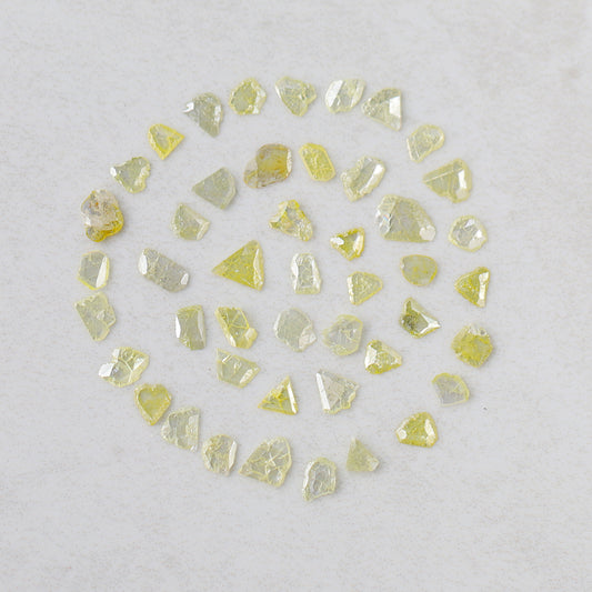 47 Pcs Natural Yellow Slice Diamonds | 5.01 Ct 4–7 mm Conflict Free Diamond Lot
