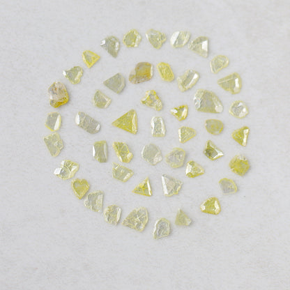47 Pcs Natural Yellow Slice Diamonds | 5.01 Ct 4–7 mm Conflict Free Diamond Lot