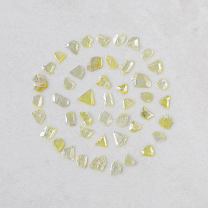 47 Pcs Natural Yellow Slice Diamonds | 5.01 Ct 4–7 mm Conflict Free Diamond Lot