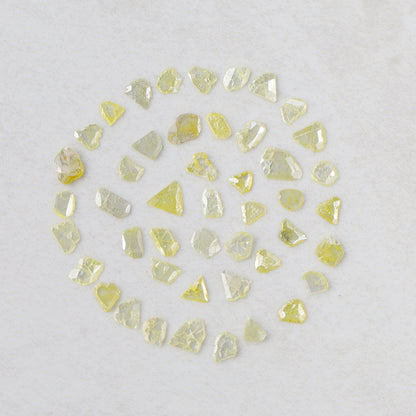 47 Pcs Natural Yellow Slice Diamonds | 5.01 Ct 4–7 mm Conflict Free Diamond Lot