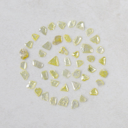 47 Pcs Natural Yellow Slice Diamonds | 5.01 Ct 4–7 mm Conflict Free Diamond Lot