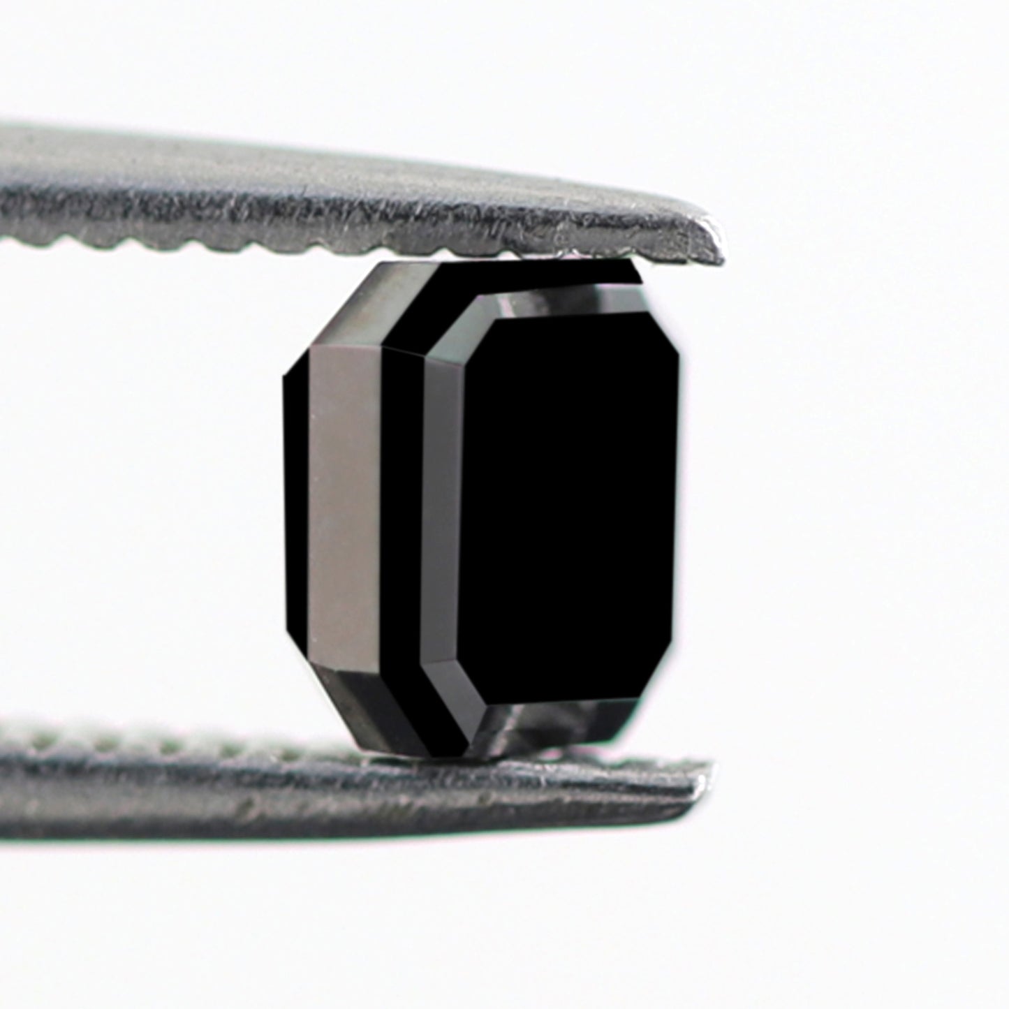 Natural Treated 0.85 CT Emerald Shape Black Diamond, 5.00 mm Loose Diamond for Engagement Ring, Unique Jewelry