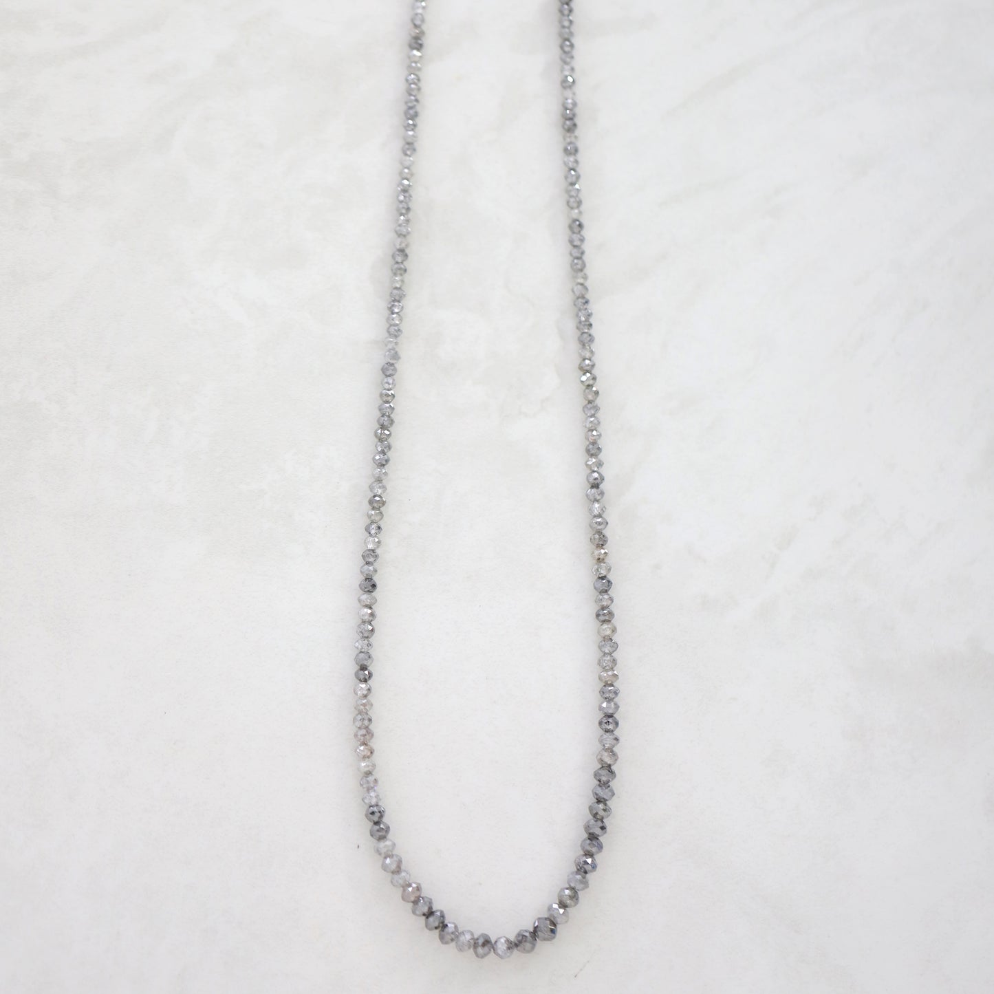3 MM to 4.8 MM Natural Diamond Beads 45 CT 17.6 Inch Natural Grey Black Color Diamond Salt and Pepper Diamond Beads Custom Made Necklace