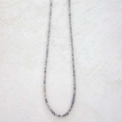 3 MM to 4.8 MM Natural Diamond Beads 45 CT 17.6 Inch Natural Grey Black Color Diamond Salt and Pepper Diamond Beads Custom Made Necklace