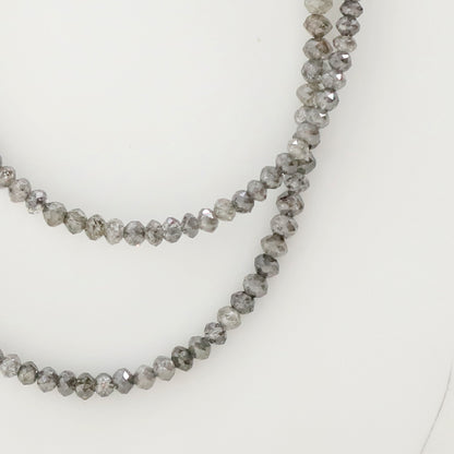 3 MM to 4.8 MM Natural Diamond Beads 45 CT 17.6 Inch Natural Grey Black Color Diamond Salt and Pepper Diamond Beads Custom Made Necklace