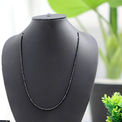 20.23 CT Natural Rondelle Cut Diamond Beads 2.5 MM to 3 MM Treated Black Color Loose Natural Diamond Beads For Wedding Jewelry