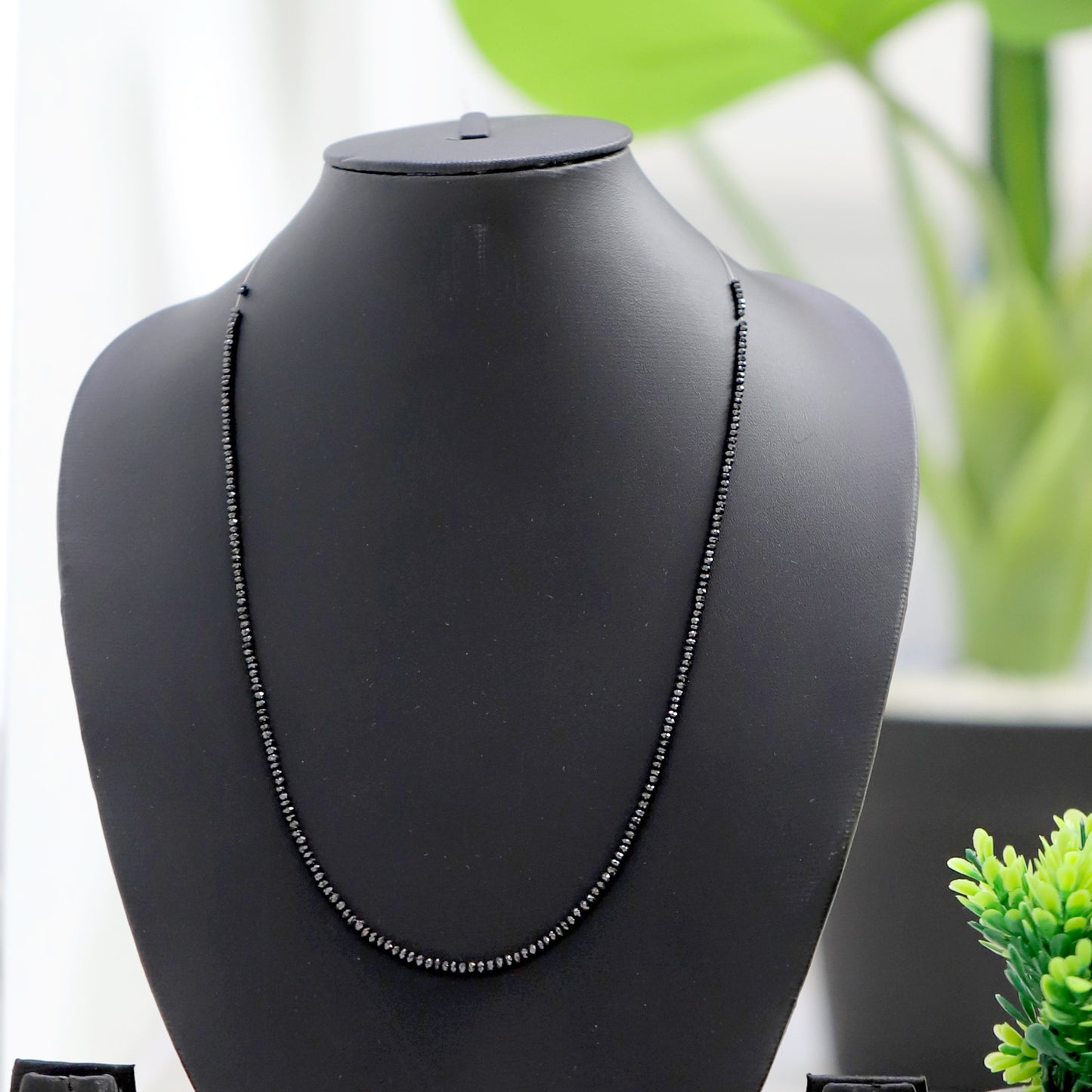 20.23 CT Natural Rondelle Cut Diamond Beads 2.5 MM to 3 MM Treated Black Color Loose Natural Diamond Beads For Wedding Jewelry