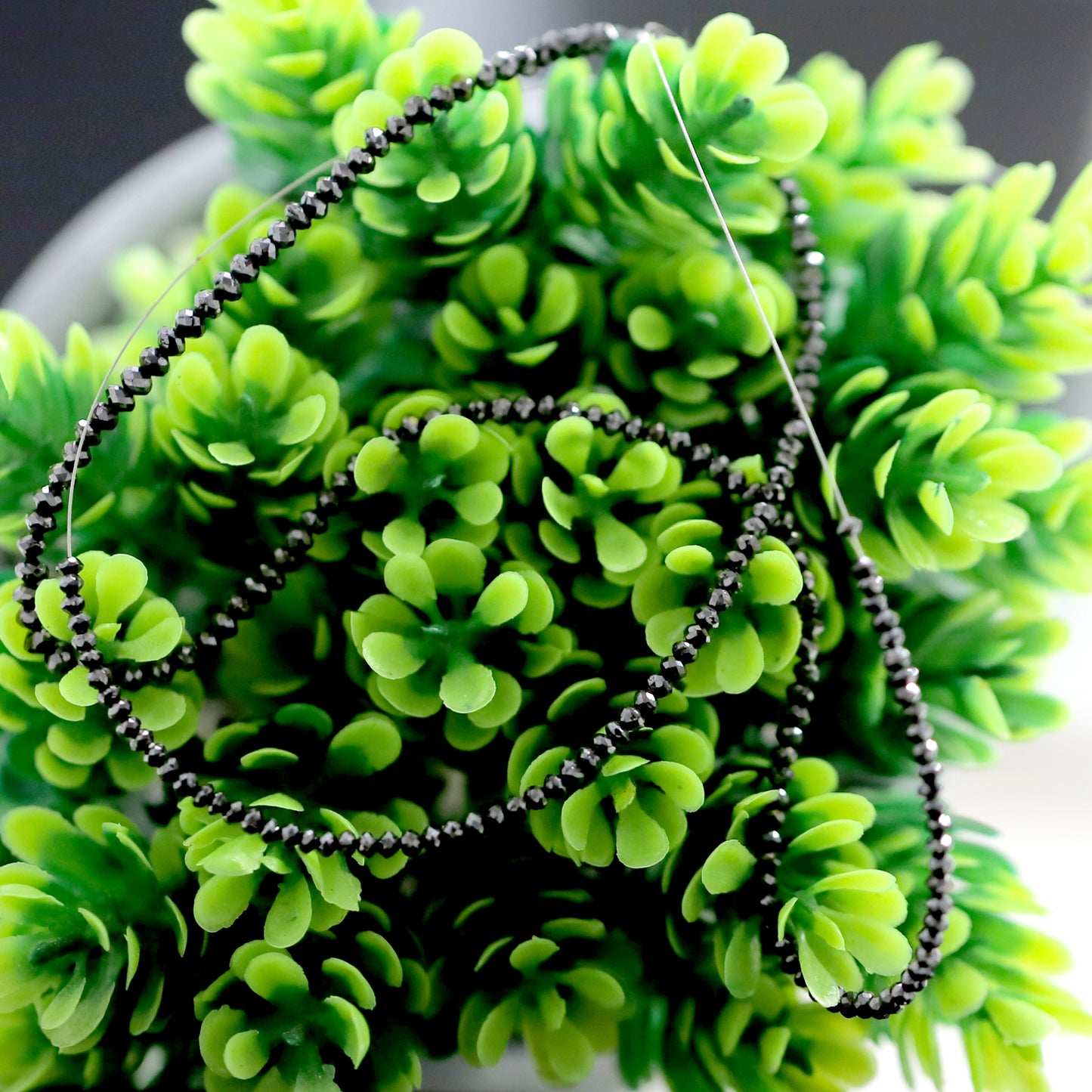 20.23 CT Natural Rondelle Cut Diamond Beads 2.5 MM to 3 MM Treated Black Color Loose Natural Diamond Beads For Wedding Jewelry