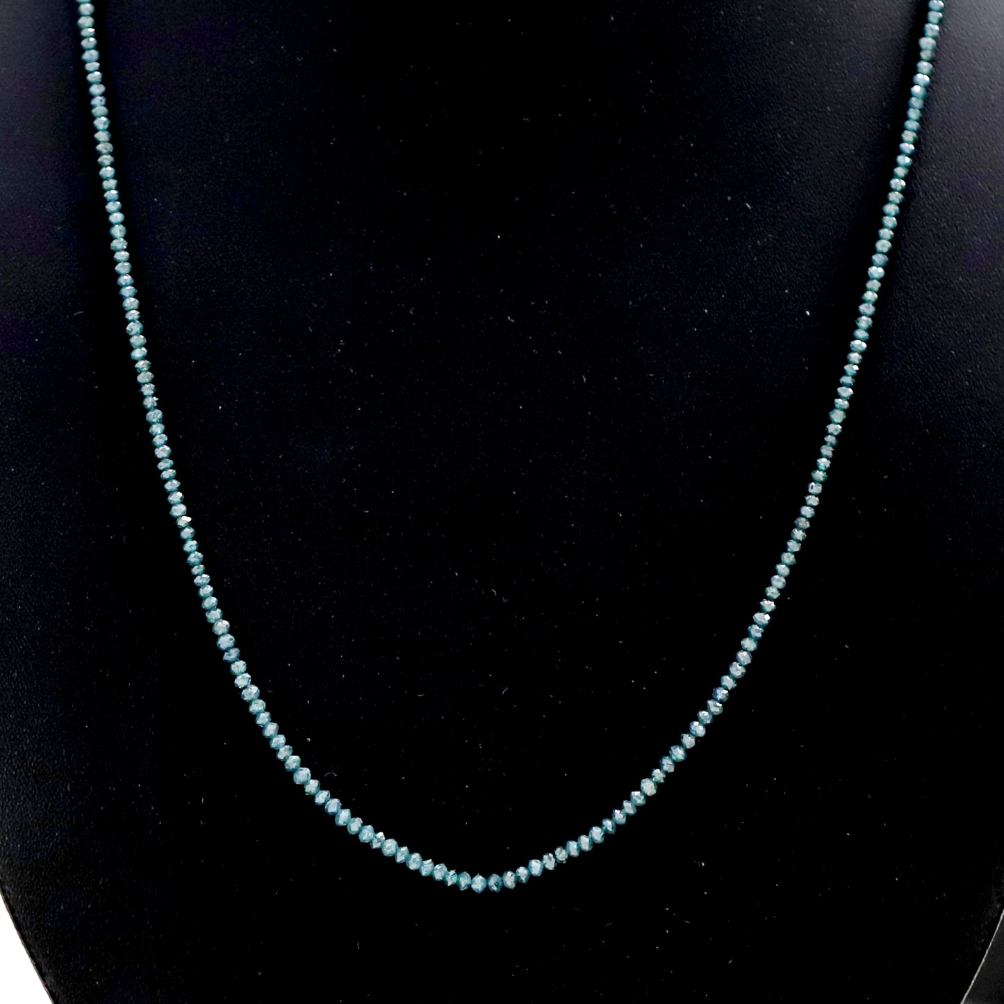 21 CT Treated Blue Color Diamond Beads Natural Roundel Shape Diamond Bead 2.2 MM to 2.8 MM Total 16 Inch Long Diamond Beads Bespoke Jewelry