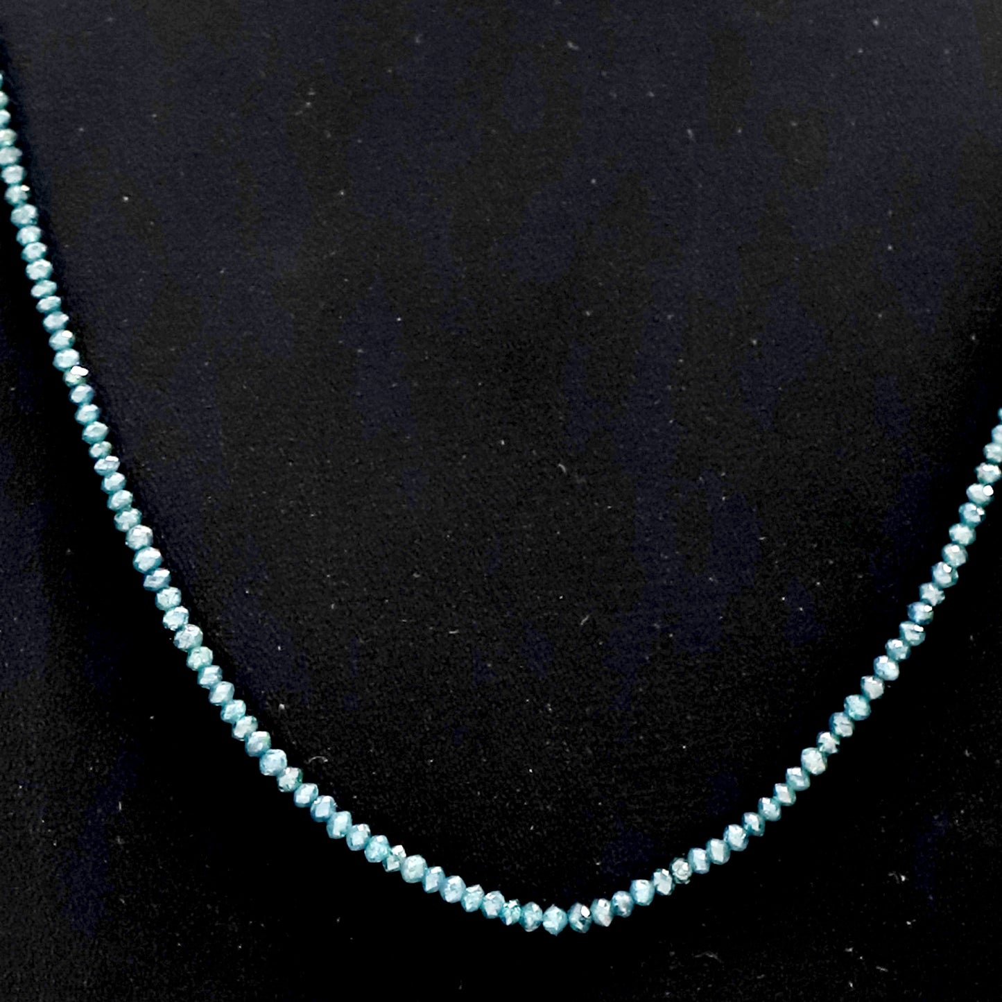 21 CT Treated Blue Color Diamond Beads Natural Roundel Shape Diamond Bead 2.2 MM to 2.8 MM Total 16 Inch Long Diamond Beads Bespoke Jewelry
